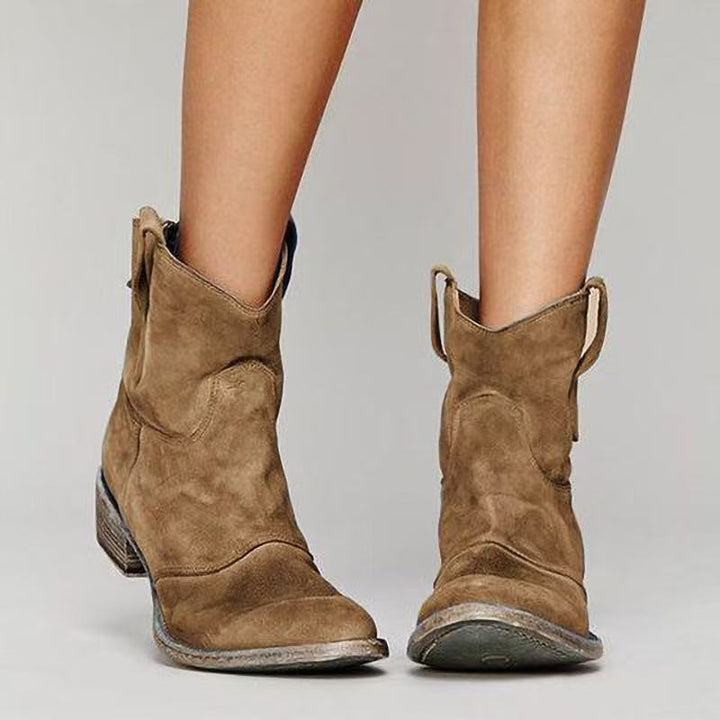 Livia | Western Suède Ankelboots