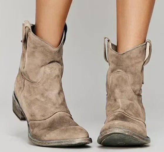 Livia | Western Suède Ankelboots