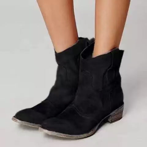 Livia | Western Suède Ankelboots