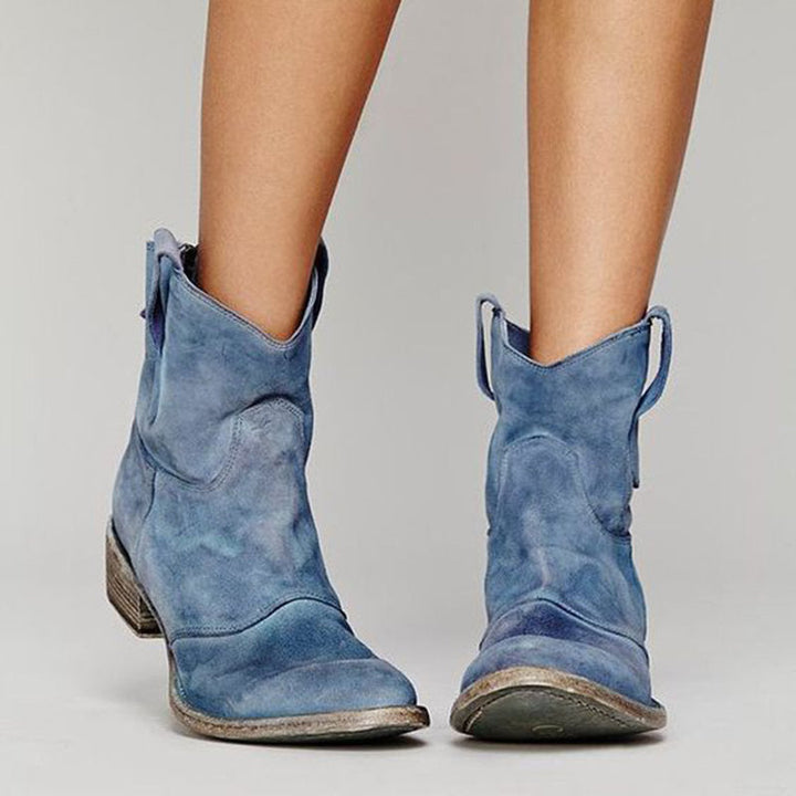 Livia | Western Suède Ankelboots