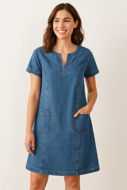 Julia | Denim Midi-klänning